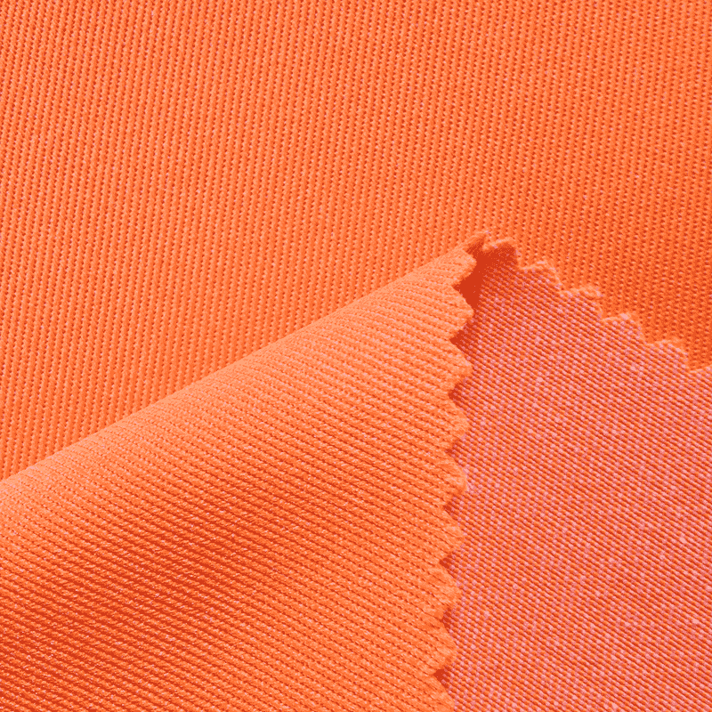 TC-200 Tissu entrelacé de coton polyester rouge fluorescent